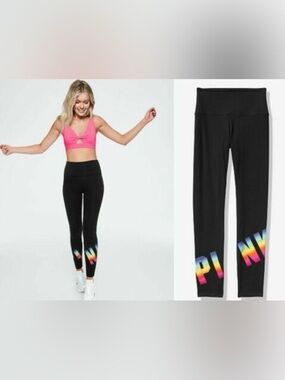 vs pink rhtf  “2019” size large rainbow 🌈 leggings bnwot! final price
